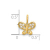 14k Polished CZ Butterfly Pendant