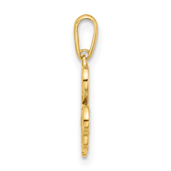 14k Polished Three Leaf Clover Pendant