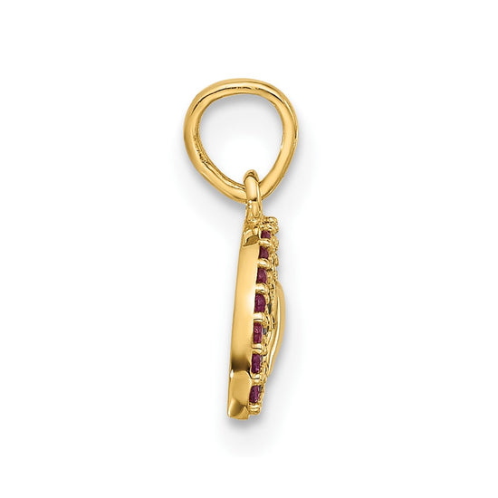 14K Polished Multi-color CZ Rainbow Pendant