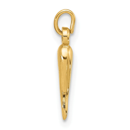 Gold Polished Italian Horn Pendants