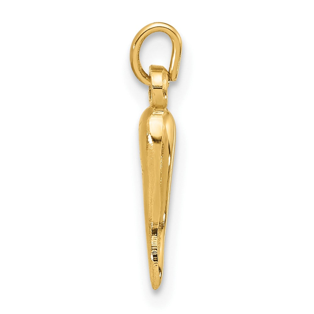 Gold Polished Italian Horn Pendants