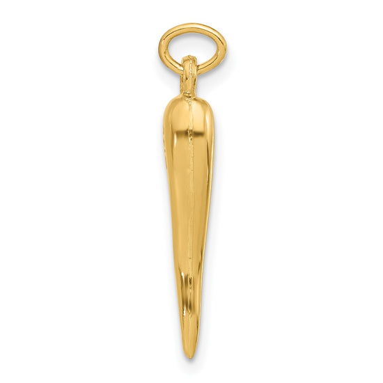 Gold Polished Italian Horn Pendants