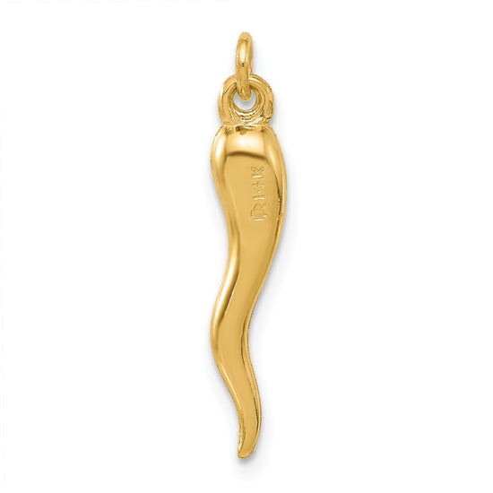 Gold Polished Italian Horn Pendants
