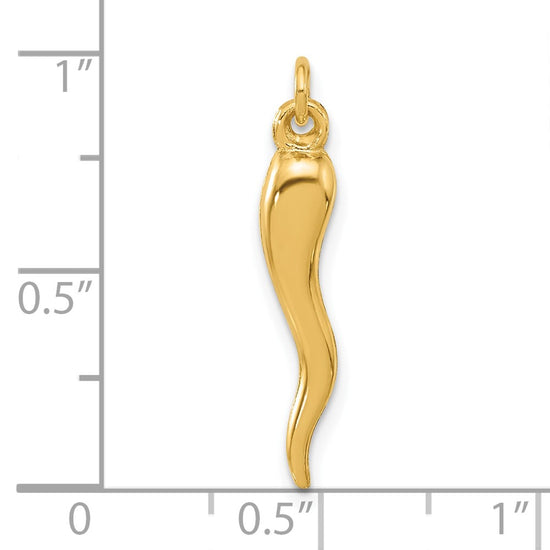 Gold Polished Italian Horn Pendants