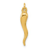 Gold Polished Italian Horn Pendants