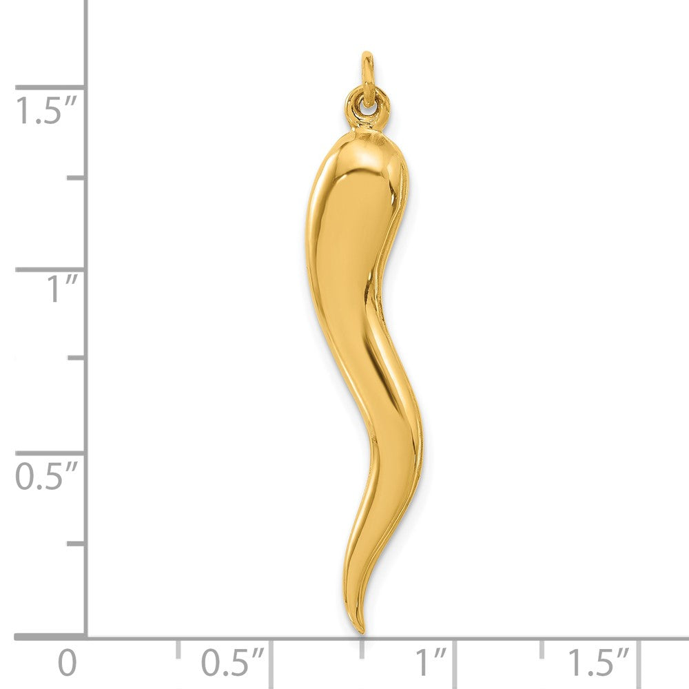 Gold Polished Italian Horn Pendants