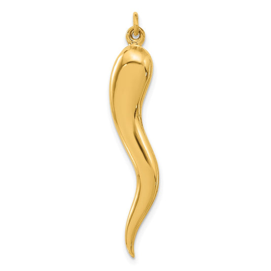 Gold Polished Italian Horn Pendants