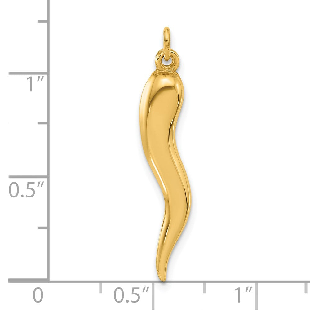 Gold Polished Italian Horn Pendants