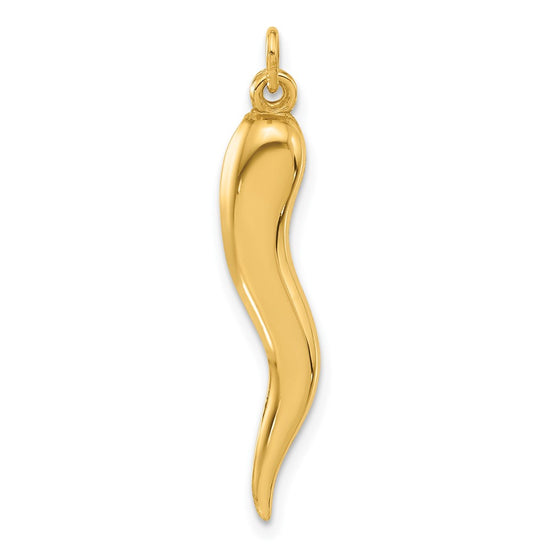 Gold Polished Italian Horn Pendants