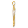 14k Polished CZ Large Italian Horn Pendant