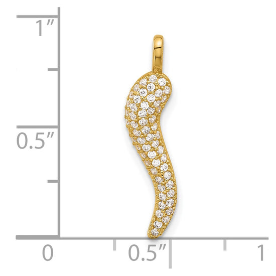 Gold Polished Italian Horn Pendants