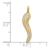 14k Polished CZ Large Italian Horn Pendant