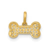 14K Polished CZ Dog Bone Pendant