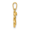14k Two-tone Polished CZ Dog with Heart Dangle Pendant