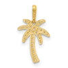 14K Polished CZ Palm Tree Pendant