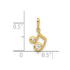 14K Polished CZ Music Note Pendant