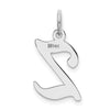 14KW White Gold Script Letter Z Initial Charm