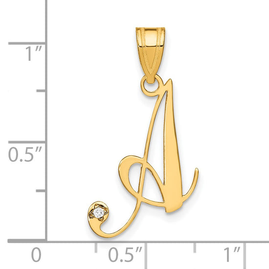 Script Letter with Diamond Pendants