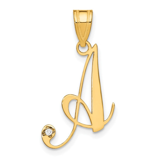 Script Letter with Diamond Pendants