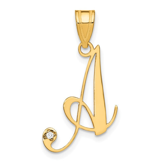 Script Letter with Diamond Pendants