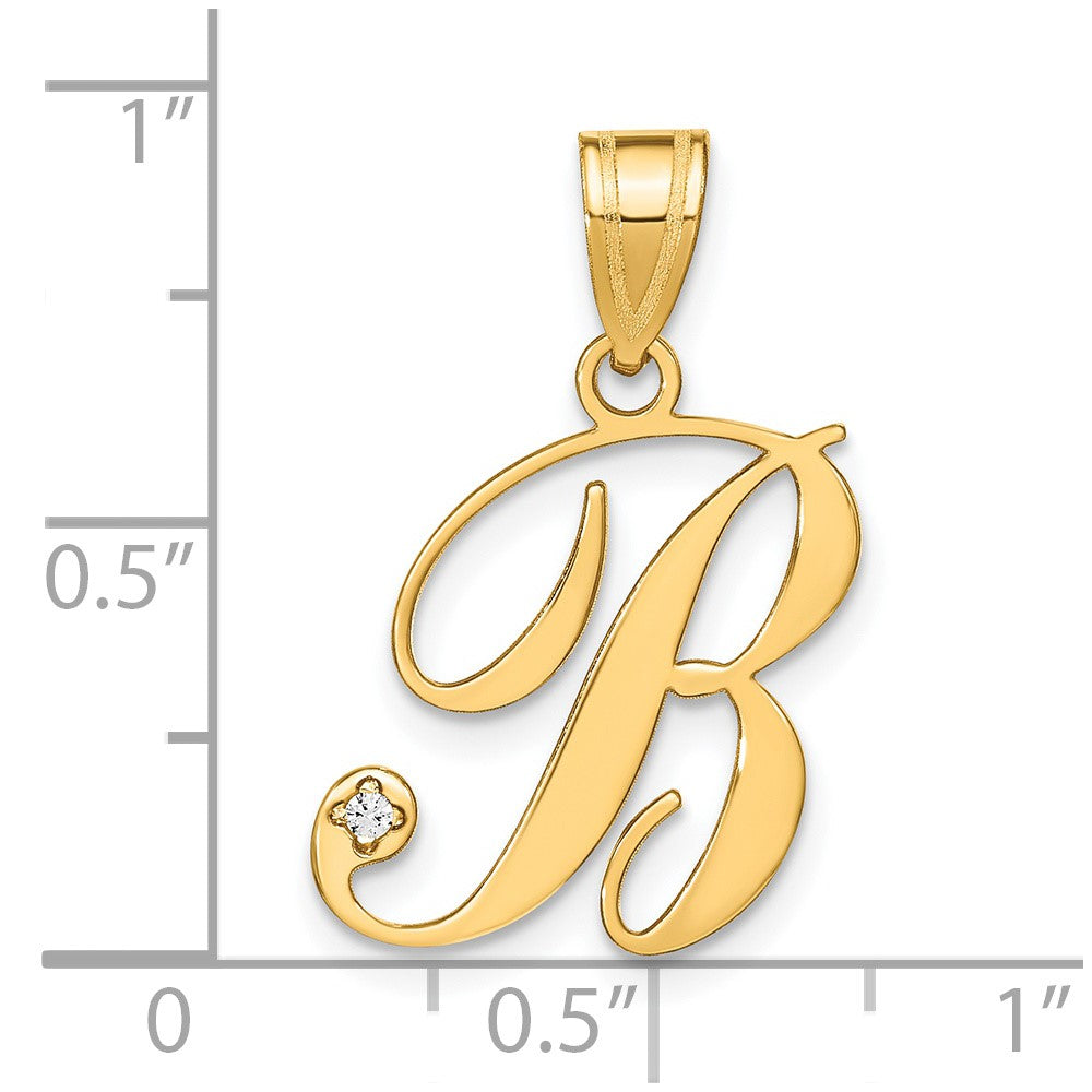 Script Letter with Diamond Pendants