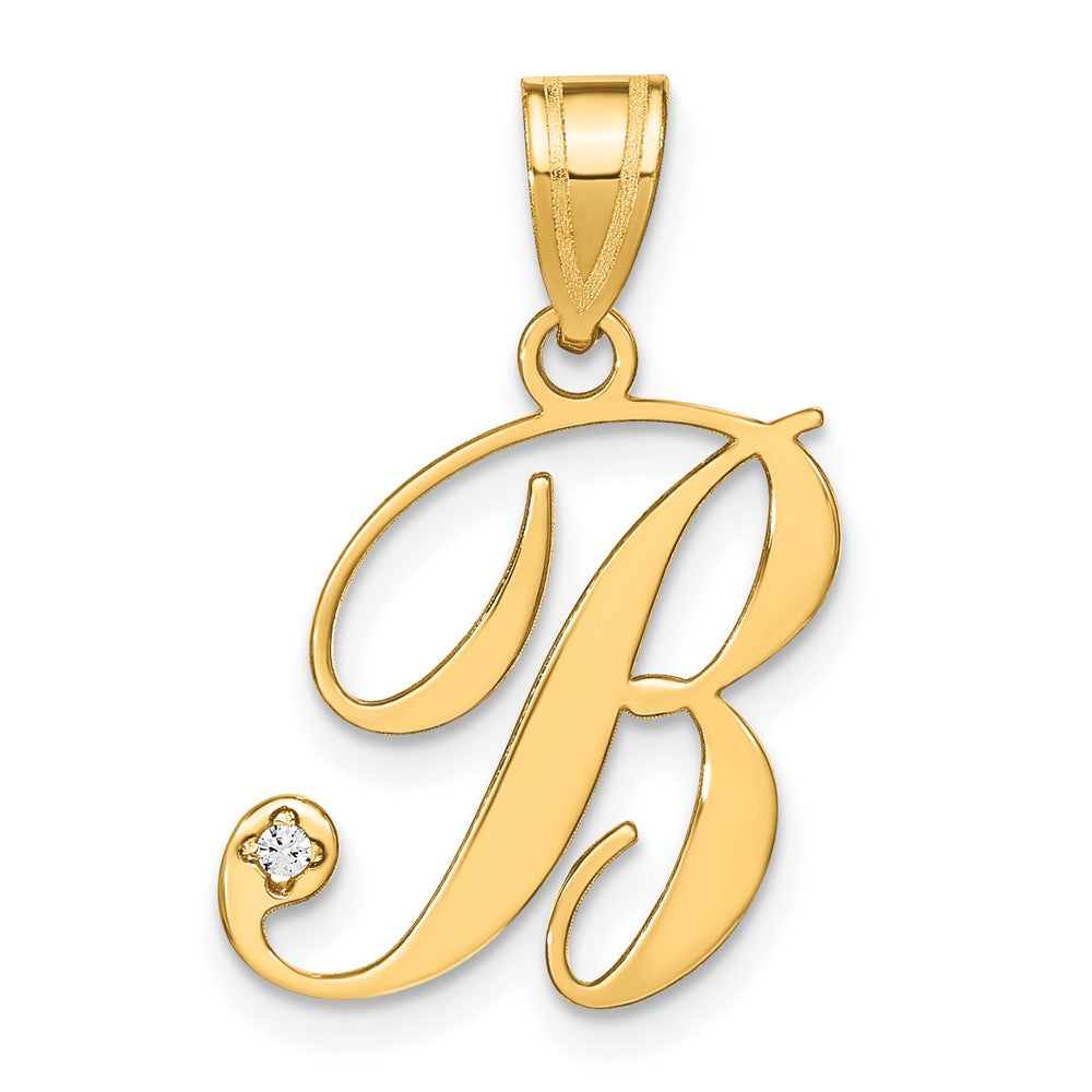 Script Letter with Diamond Pendants