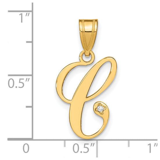 Script Letter with Diamond Pendants