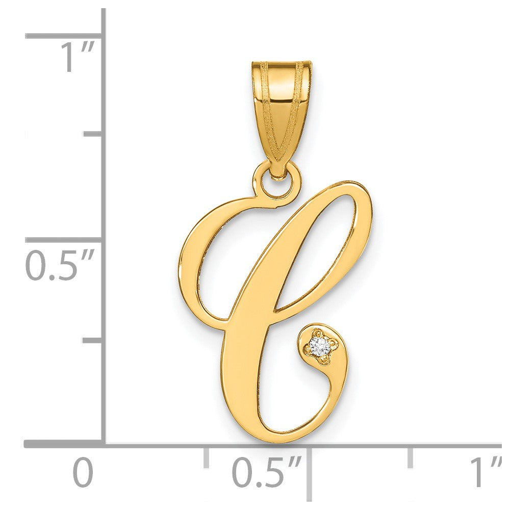 Script Letter with Diamond Pendants