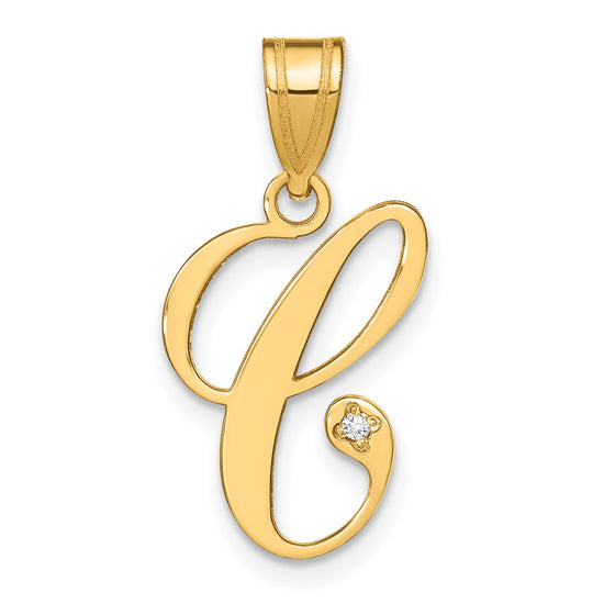Script Letter with Diamond Pendants
