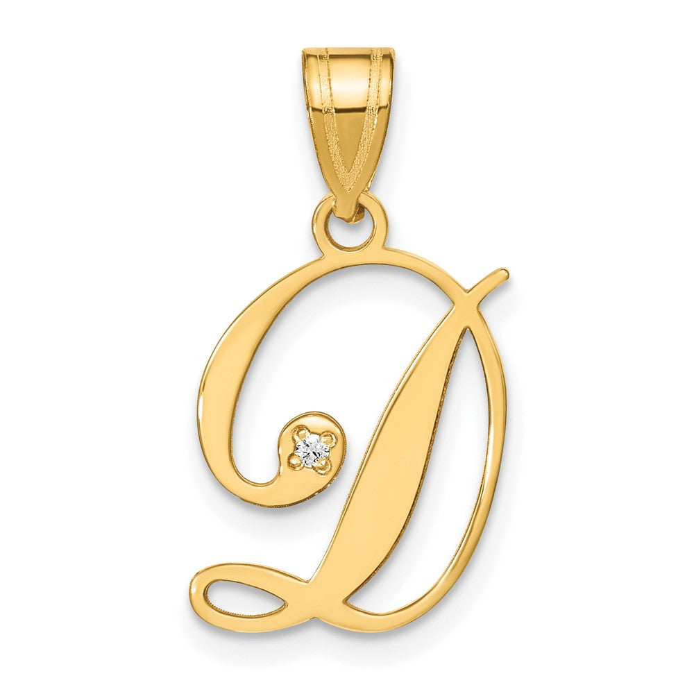 Script Letter with Diamond Pendants