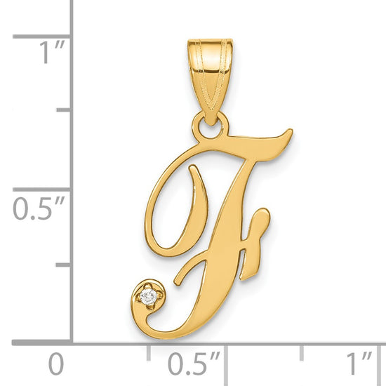 Script Letter with Diamond Pendants