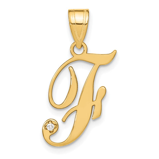 Script Letter with Diamond Pendants