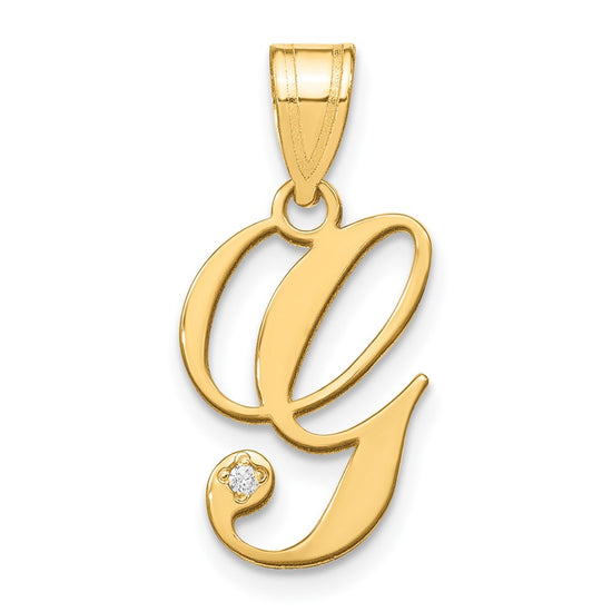 Script Letter with Diamond Pendants
