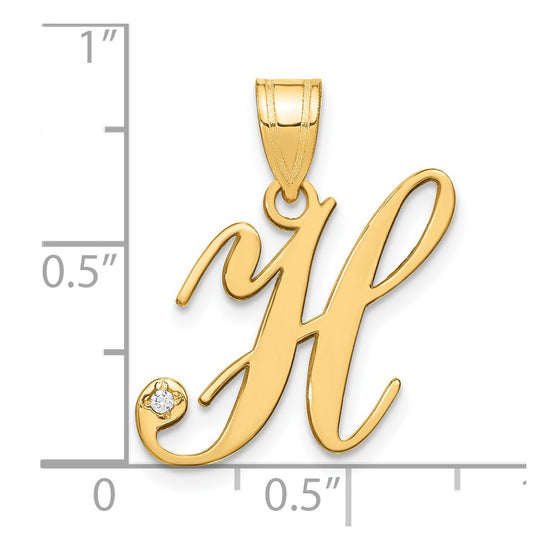 Script Letter with Diamond Pendants