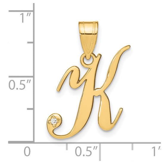 Script Letter with Diamond Pendants