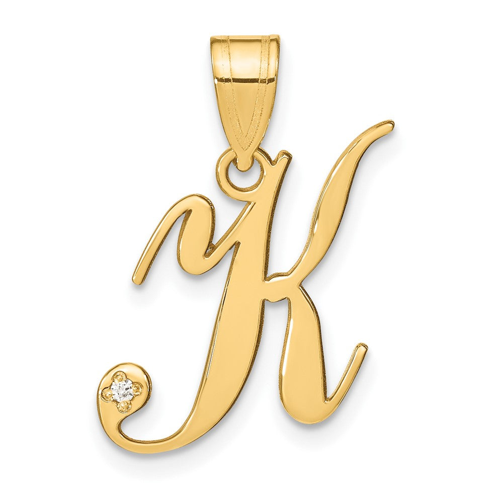 Script Letter with Diamond Pendants