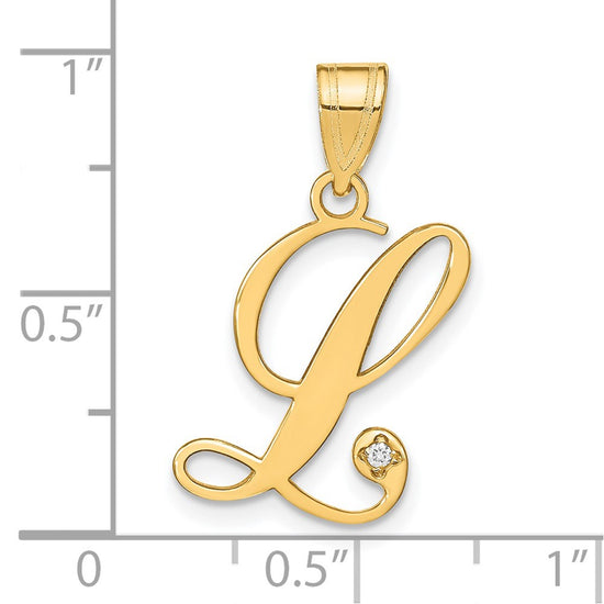 Script Letter with Diamond Pendants