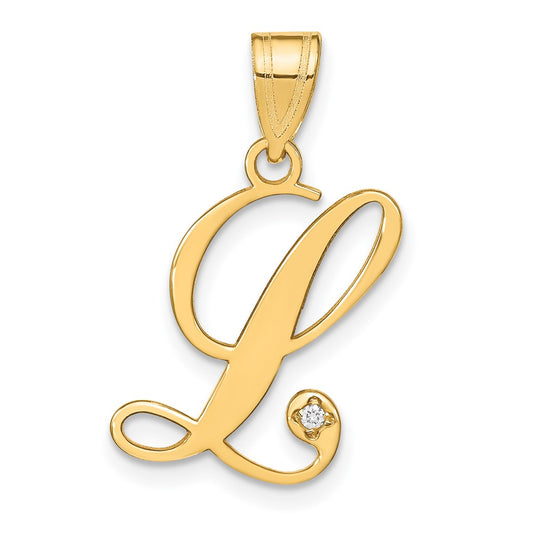 Script Letter with Diamond Pendants
