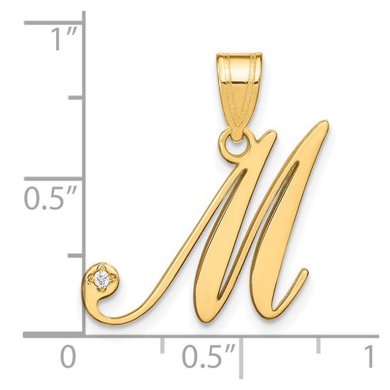 Script Letter with Diamond Pendants