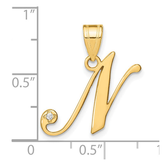 Script Letter with Diamond Pendants