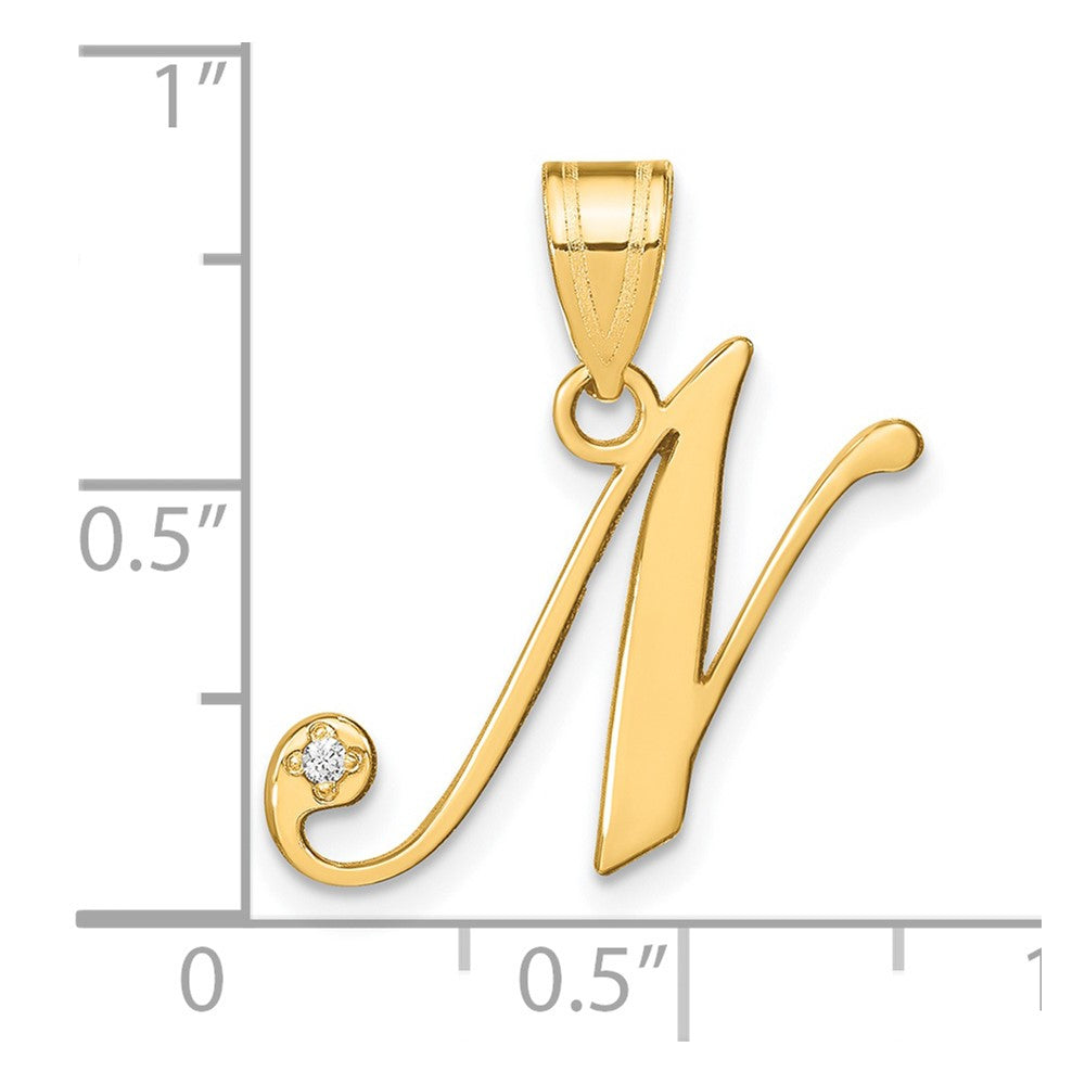 Script Letter with Diamond Pendants