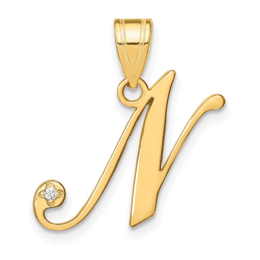 Script Letter with Diamond Pendants