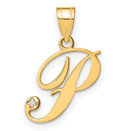 Script Letter with Diamond Pendants