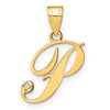 Script Letter with Diamond Pendants
