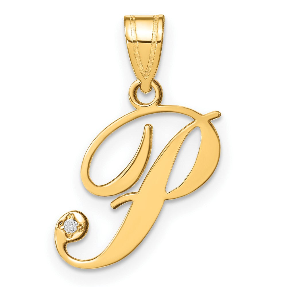 Script Letter with Diamond Pendants