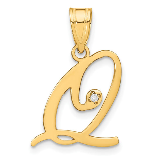 Script Letter with Diamond Pendants
