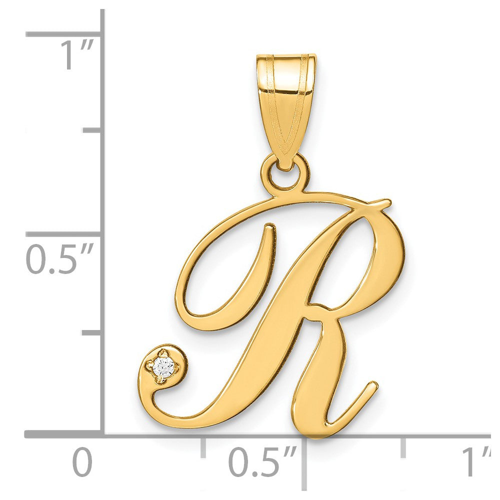 Script Letter with Diamond Pendants