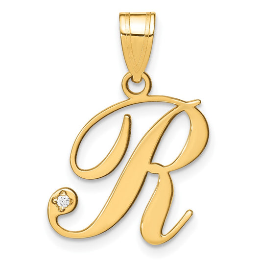 Script Letter with Diamond Pendants