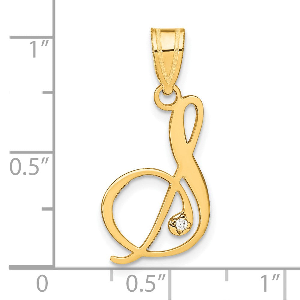 Script Letter with Diamond Pendants