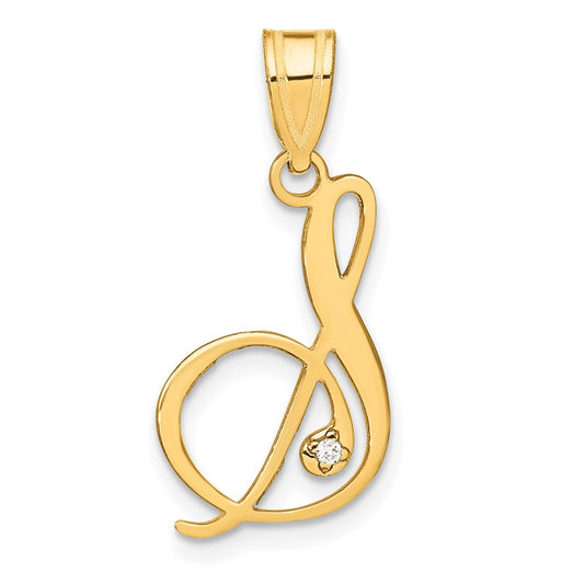 Script Letter with Diamond Pendants